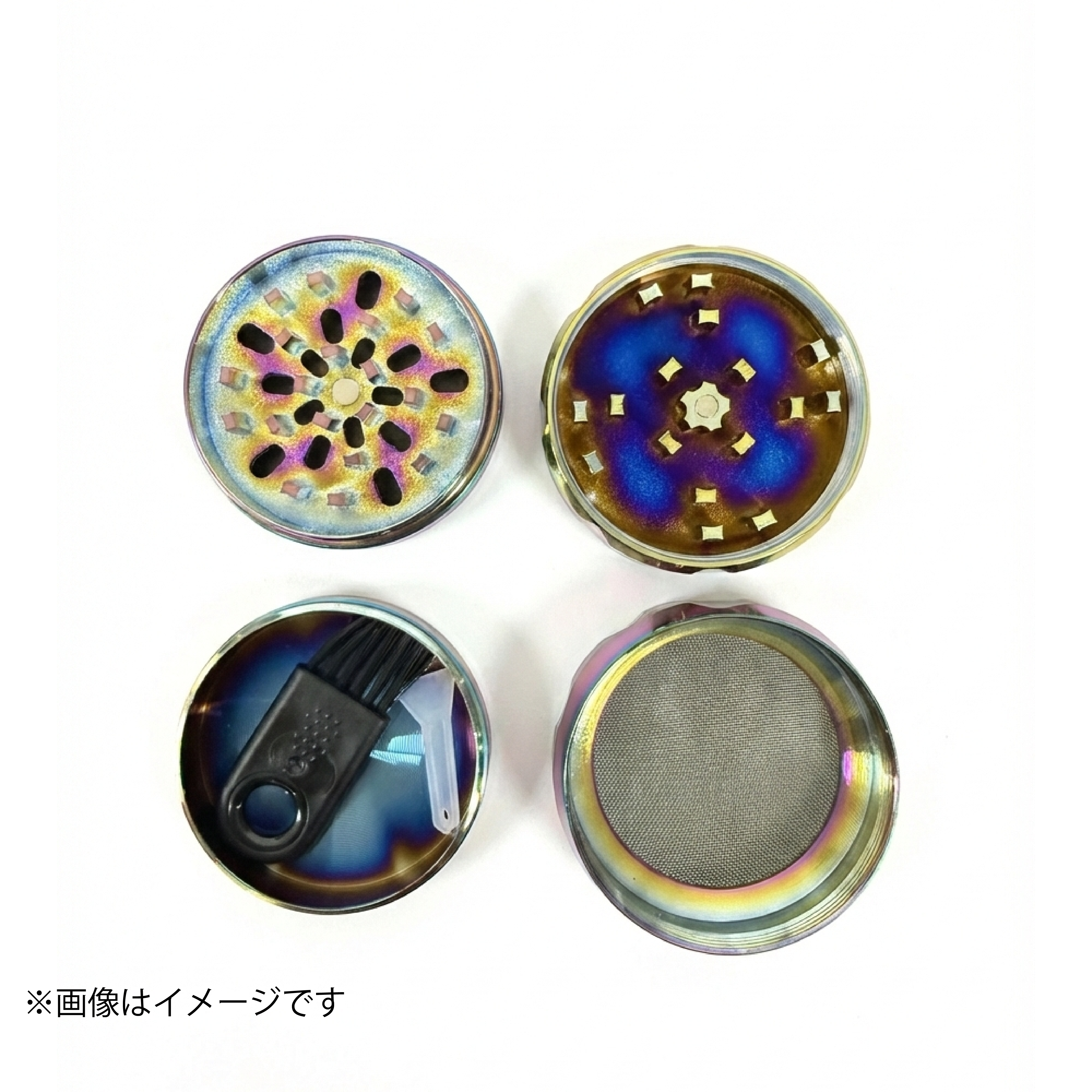 【4ピース構造】高耐久ハーブグラインダー(レインボー)
