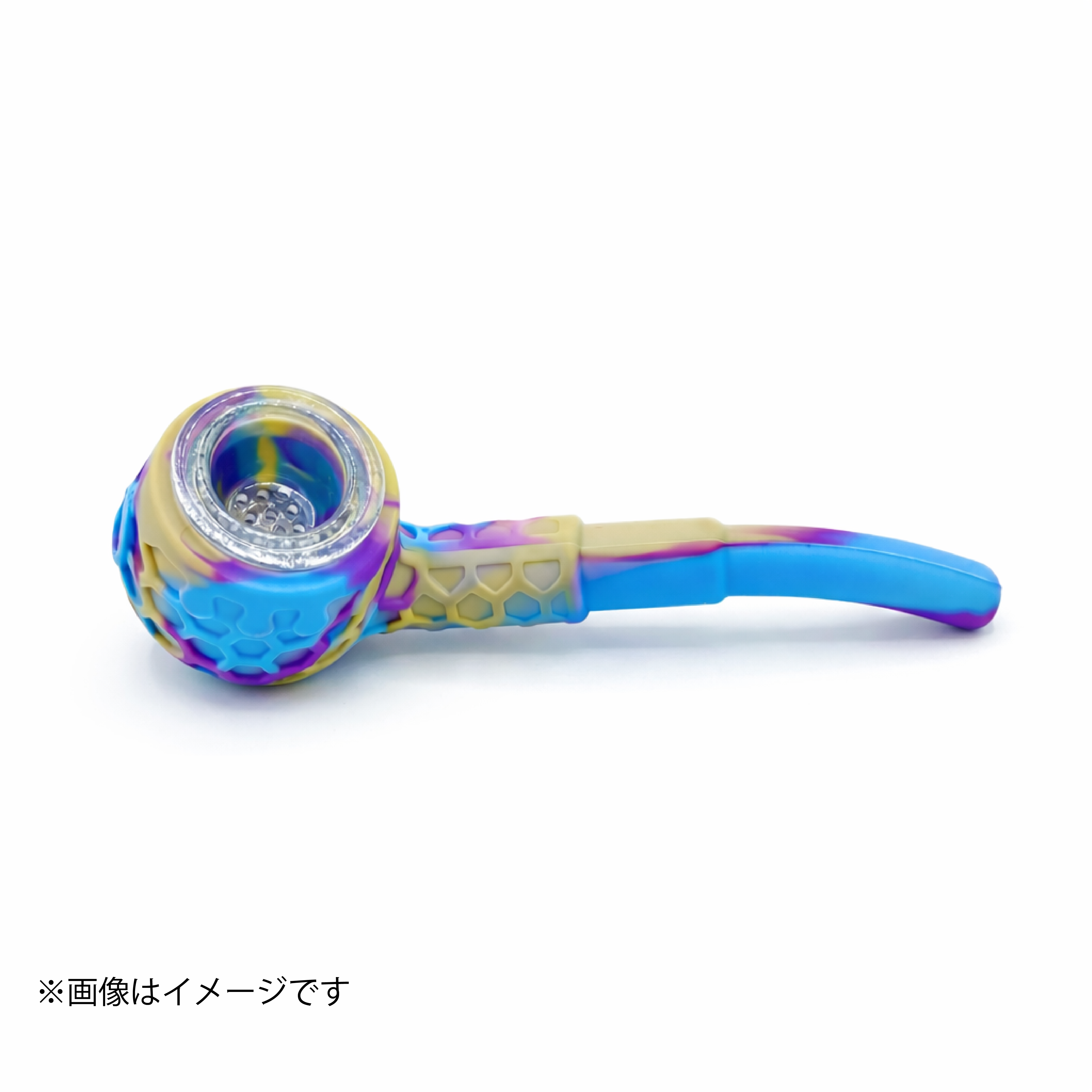 ハニカム シリコンパイプ | ガラスボウル付き | 喫煙具 | ハンドパイプ