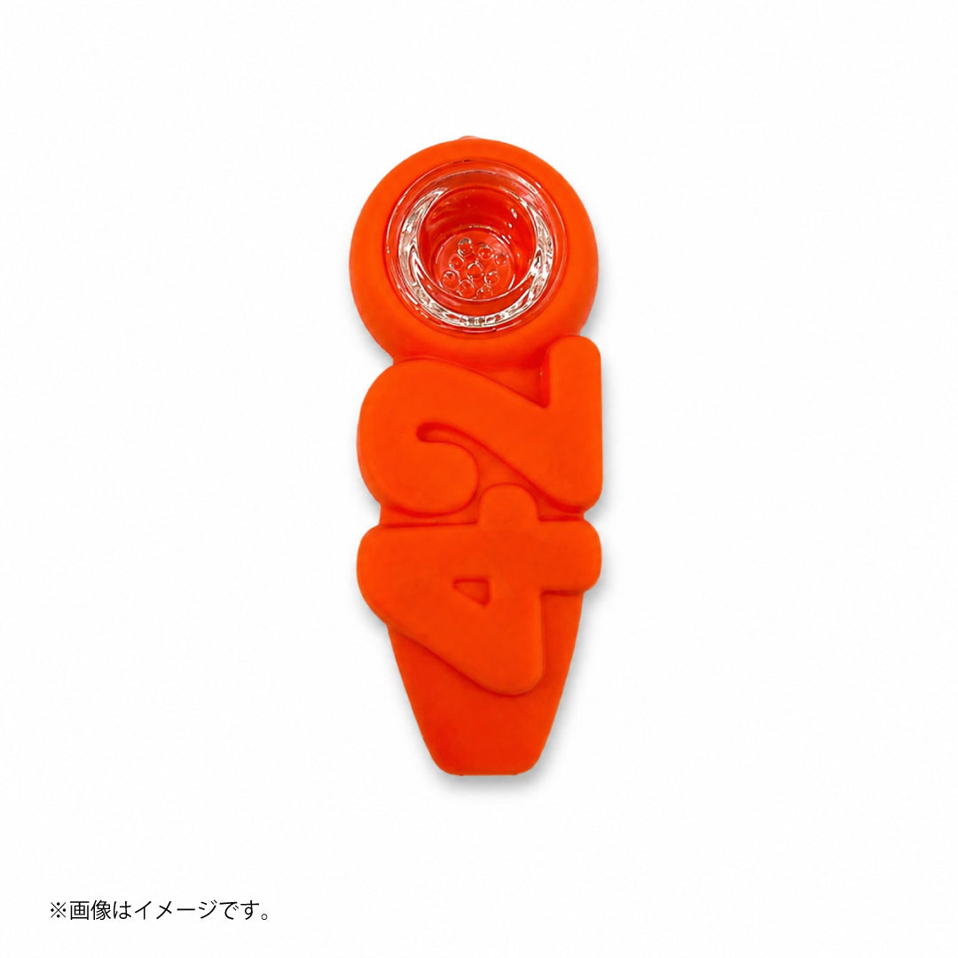420デザイン ミニシリコンパイプ|ガラスボウル付き ハンディサイズ 全4色(GYD210)