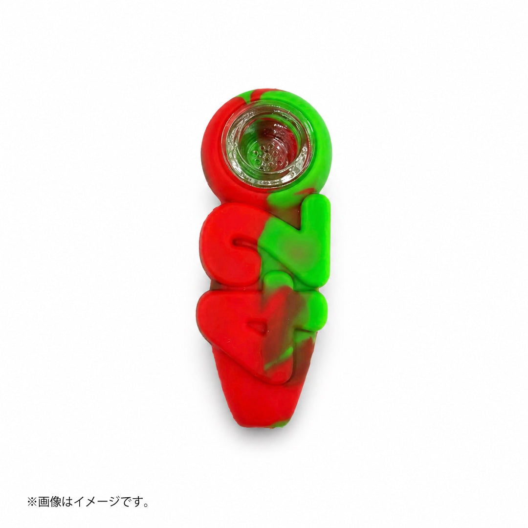 420デザイン ミニシリコンパイプ|ガラスボウル付き ハンディサイズ 全4色(GYD210)