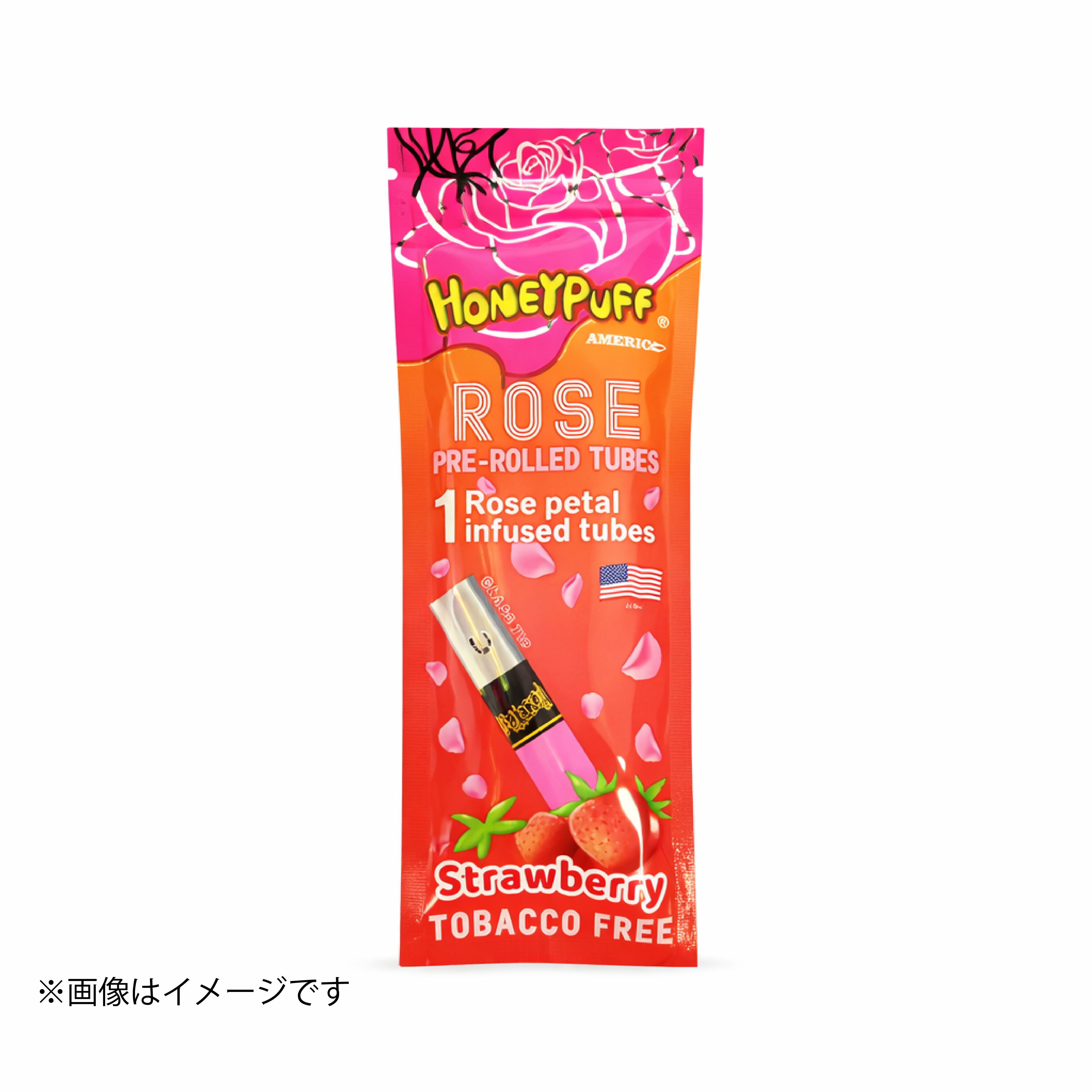 HoneyPuff Rose Pre-Rolled Tubes | ガラスチップ付き ローズ プレロール