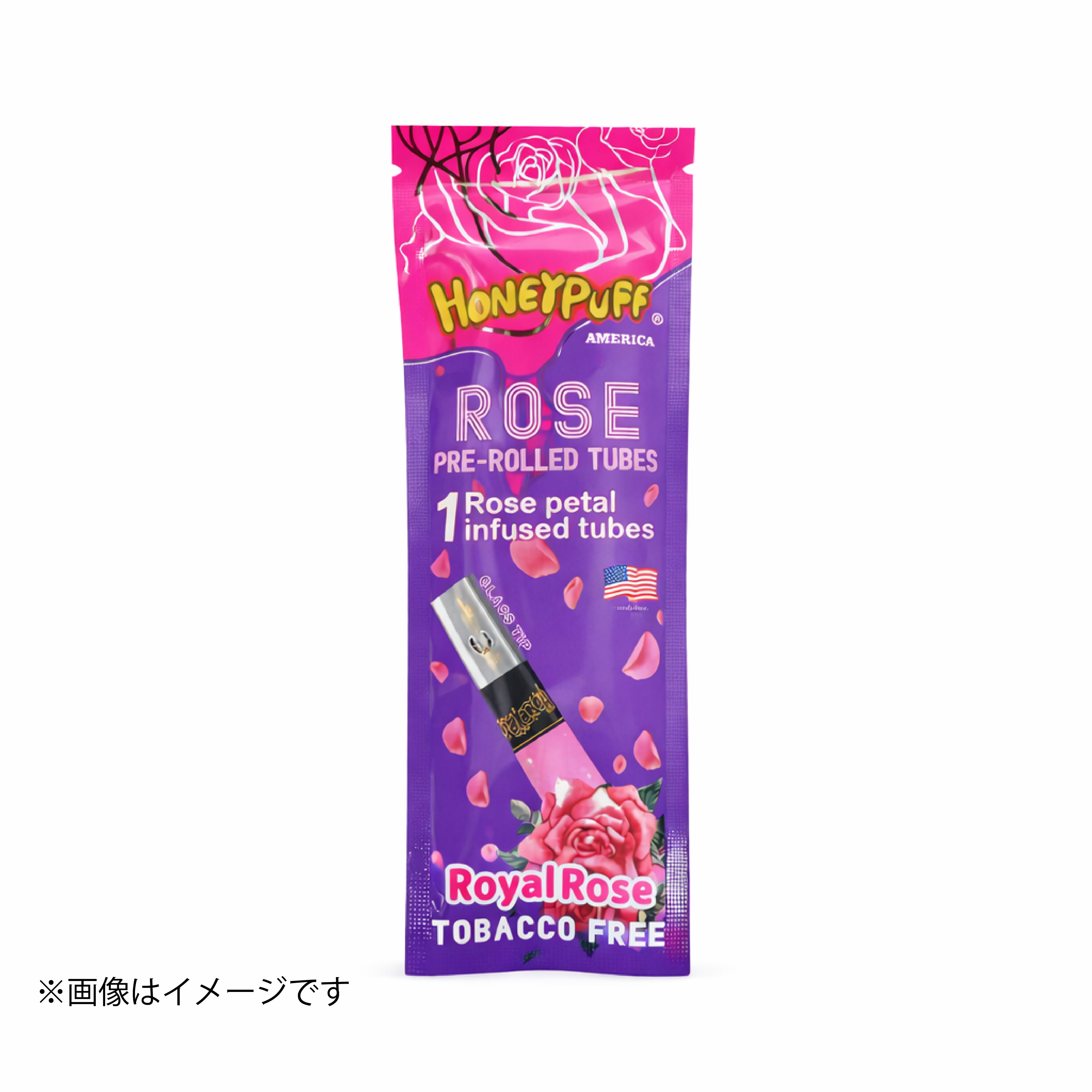 HoneyPuff Rose Pre-Rolled Tubes | ガラスチップ付き ローズ プレロール