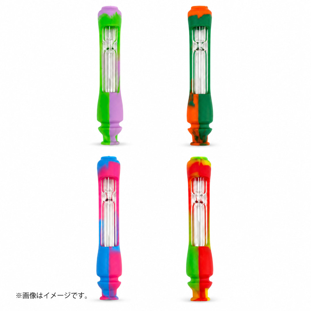 ワンヒッター シリコンパイプ|ガラスインナー スティック型 全4色(GYD320)