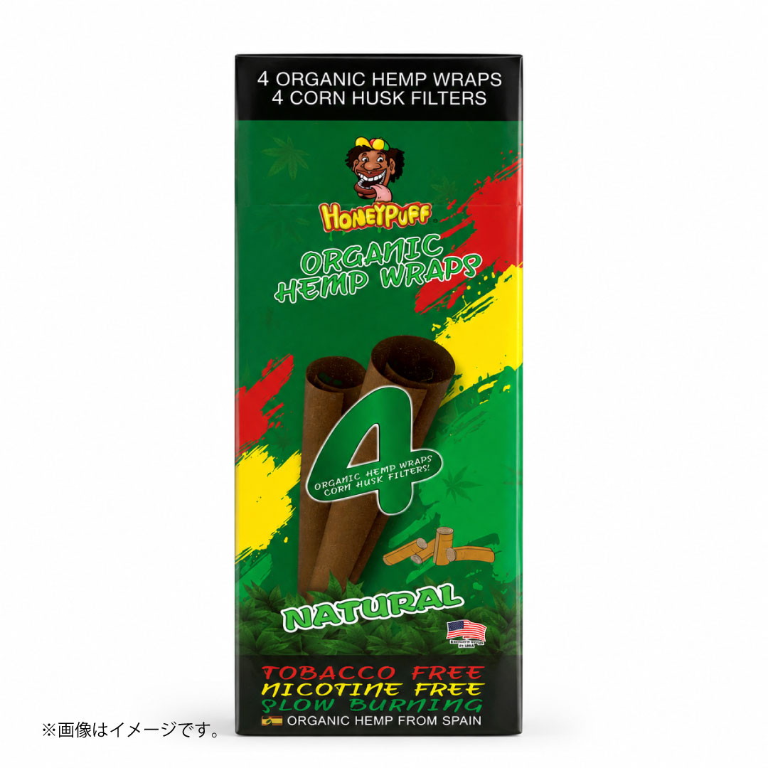 HoneyPuff オーガニックヘンプラップ ナチュラル|タバコ・ニコチンフリーのブランツ(4枚+フィルター4個入り)