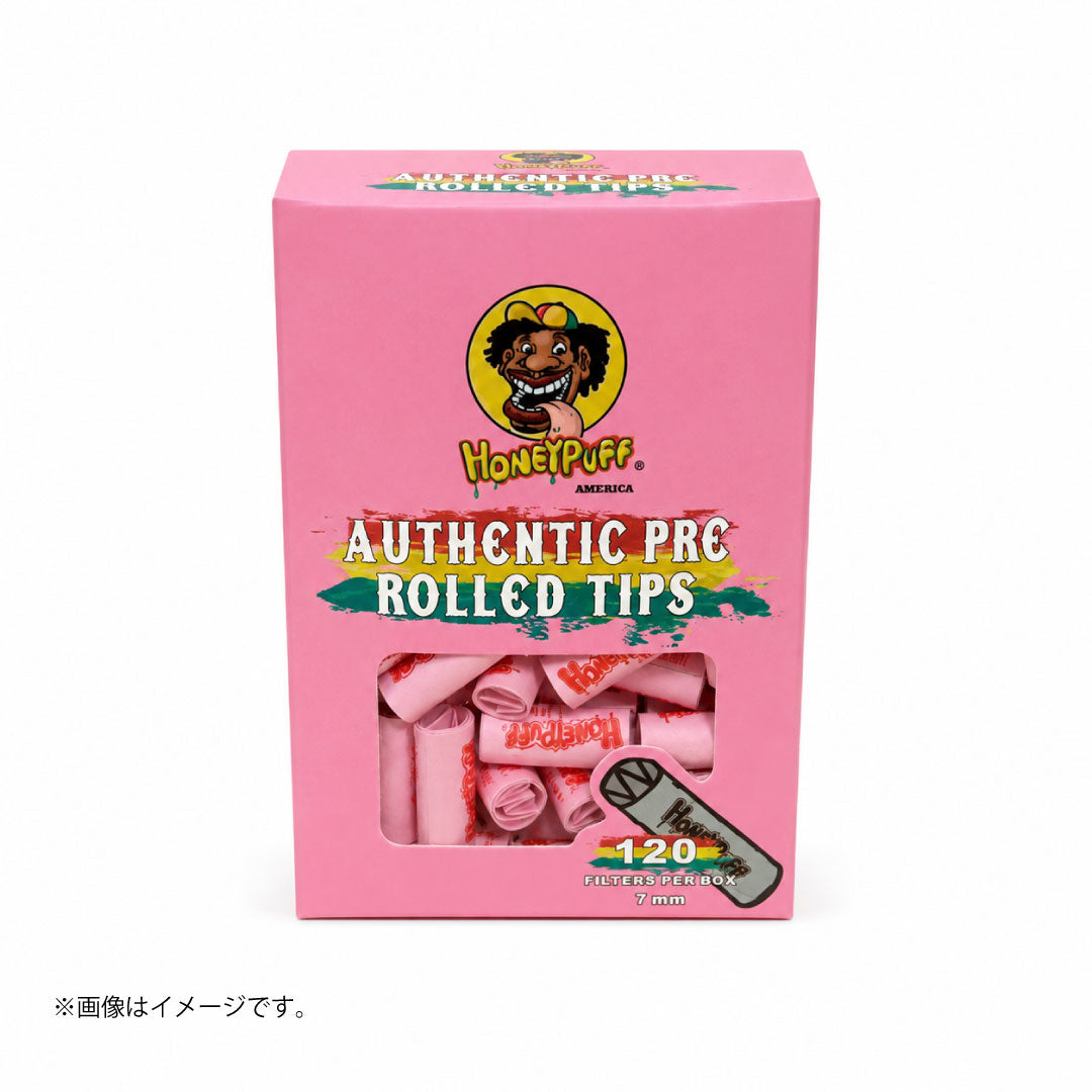 HoneyPuff Authentic プリロールチップス 120個入|7mm ナチュラル/ホワイト/ピンク 巻紙用フィルター