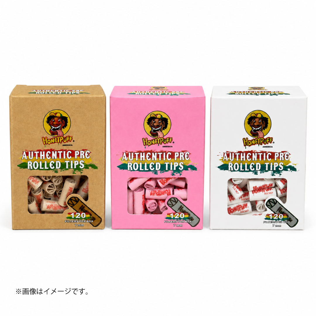 HoneyPuff Authentic プリロールチップス 120個入|7mm ナチュラル/ホワイト/ピンク 巻紙用フィルター