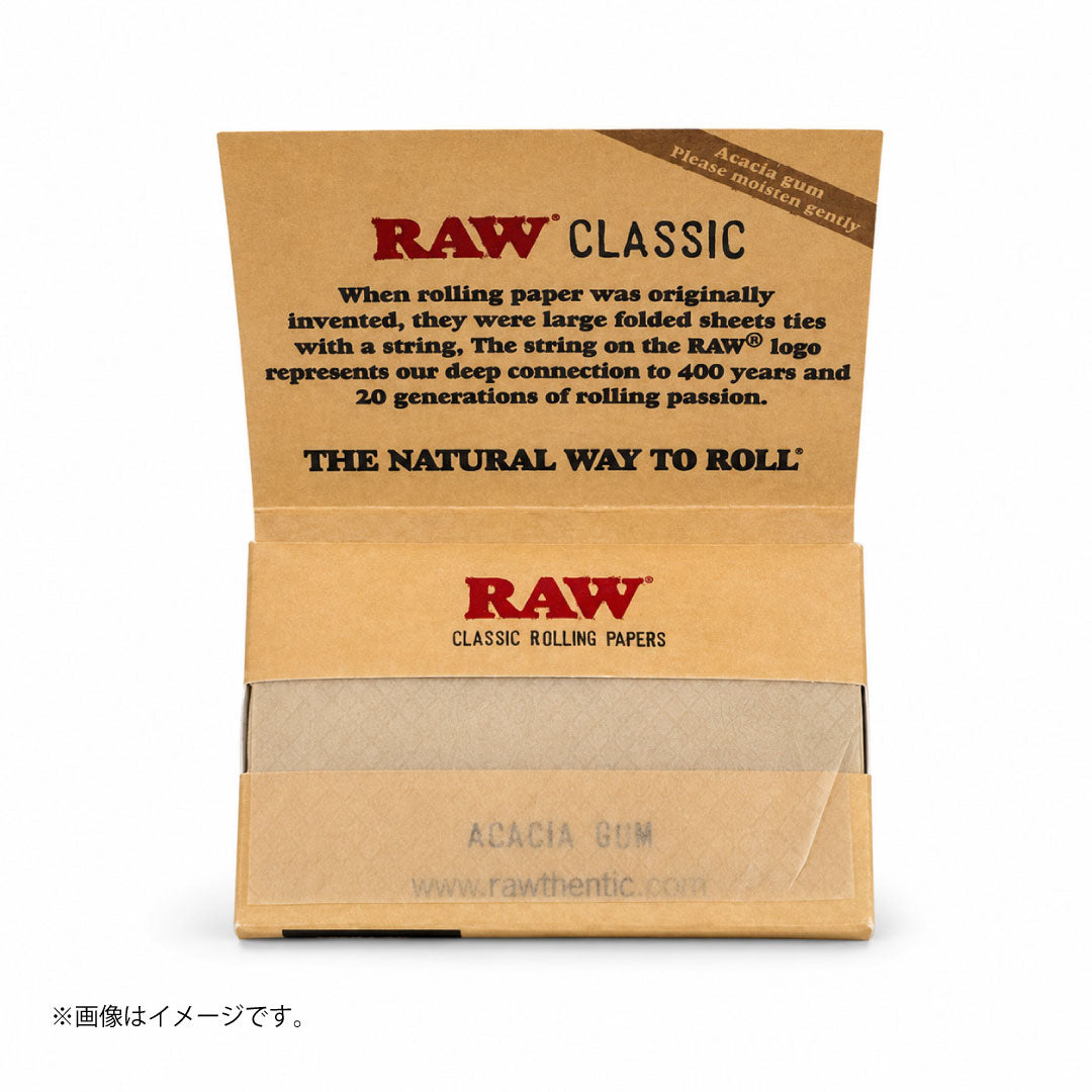 RAW Classic 1 1/2 Size ローリングペーパー|無漂白・天然繊維|単品/25冊入りBOX選択可