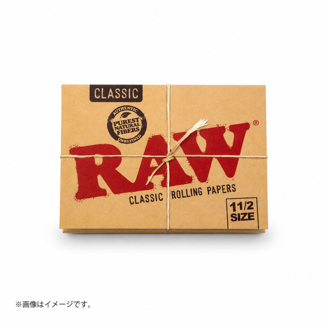 RAW Classic 1 1/2 Size ローリングペーパー|無漂白・天然繊維|単品/25冊入りBOX選択可
