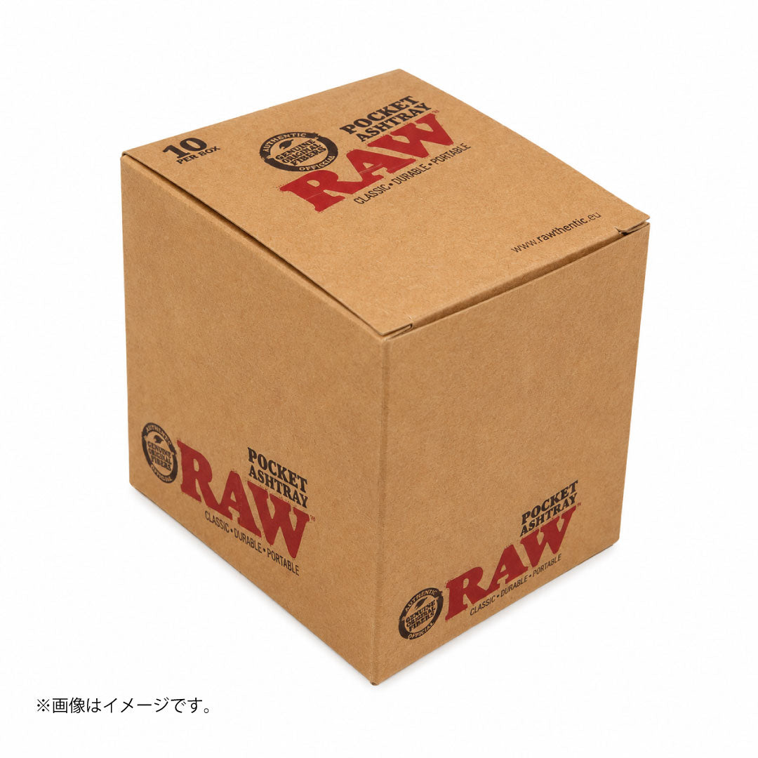 RAW ポケットアッシュトレイ 携帯灰皿|スナップ式 アルミ内貼り 折りたたみ(ロウ)