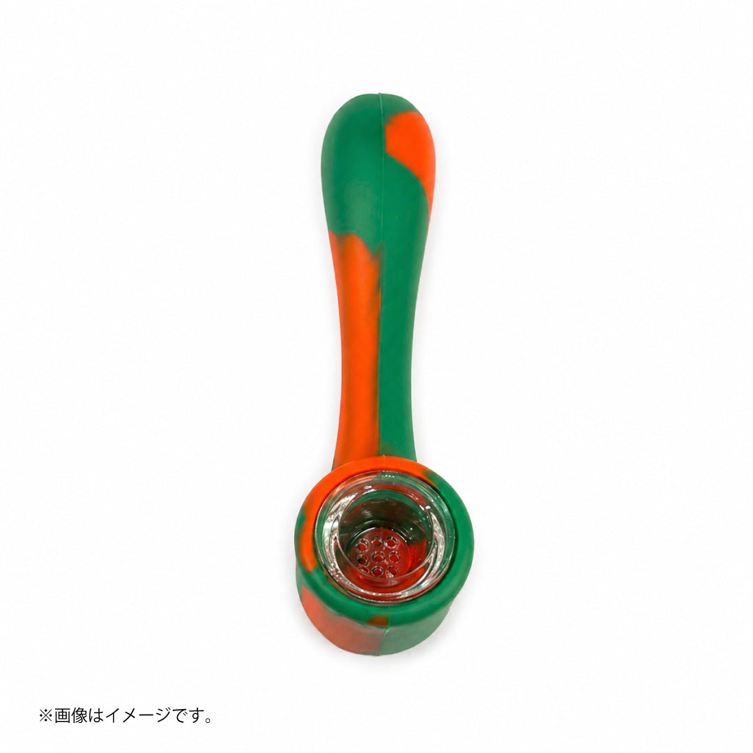ボウリングピン型シリコンパイプ|ガラススクリーン内蔵 スリムスプーン 全4色(GYD255)