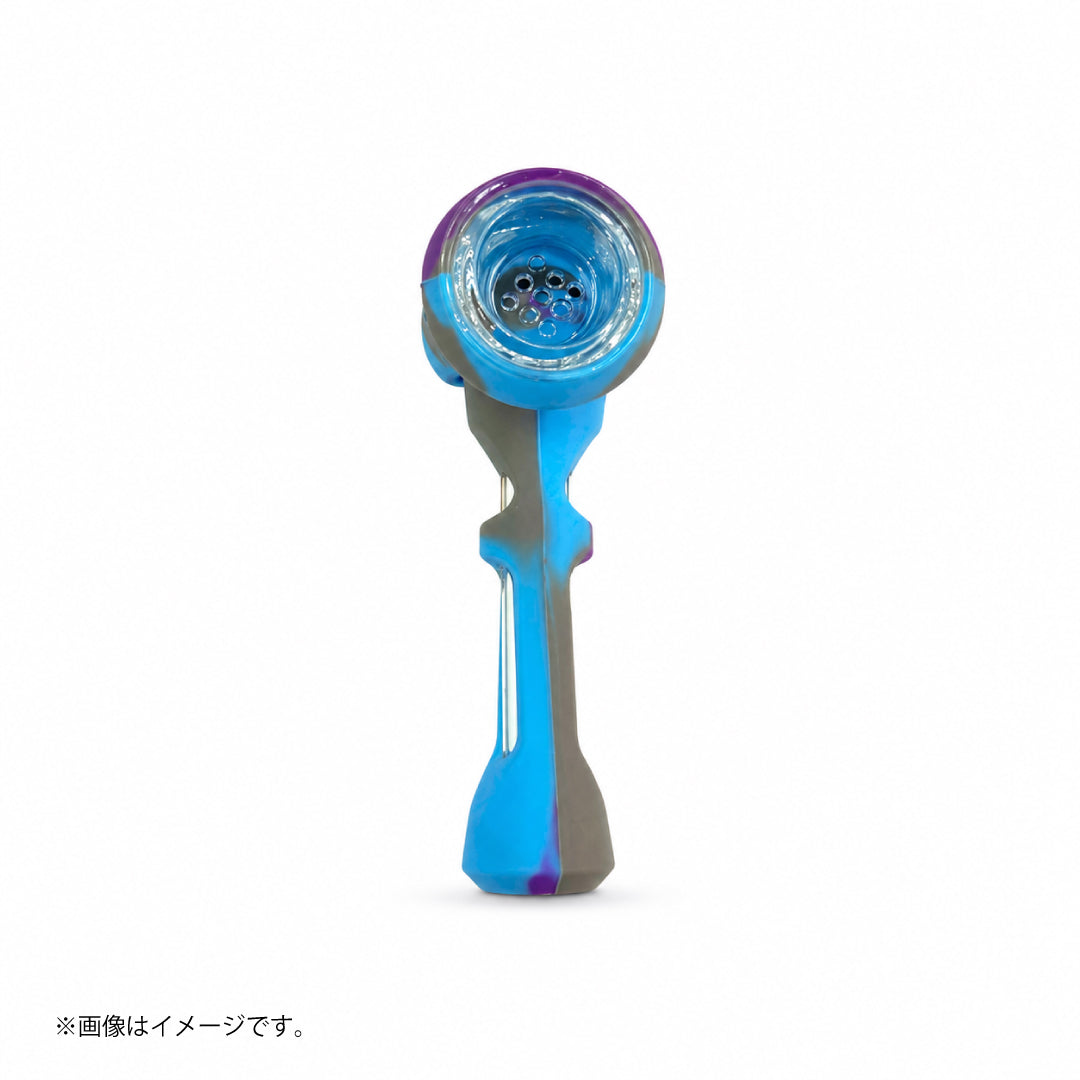 ロングステム シリコンパイプ|ガラススクリーン内蔵 スプーン型 全4色(GYD267)