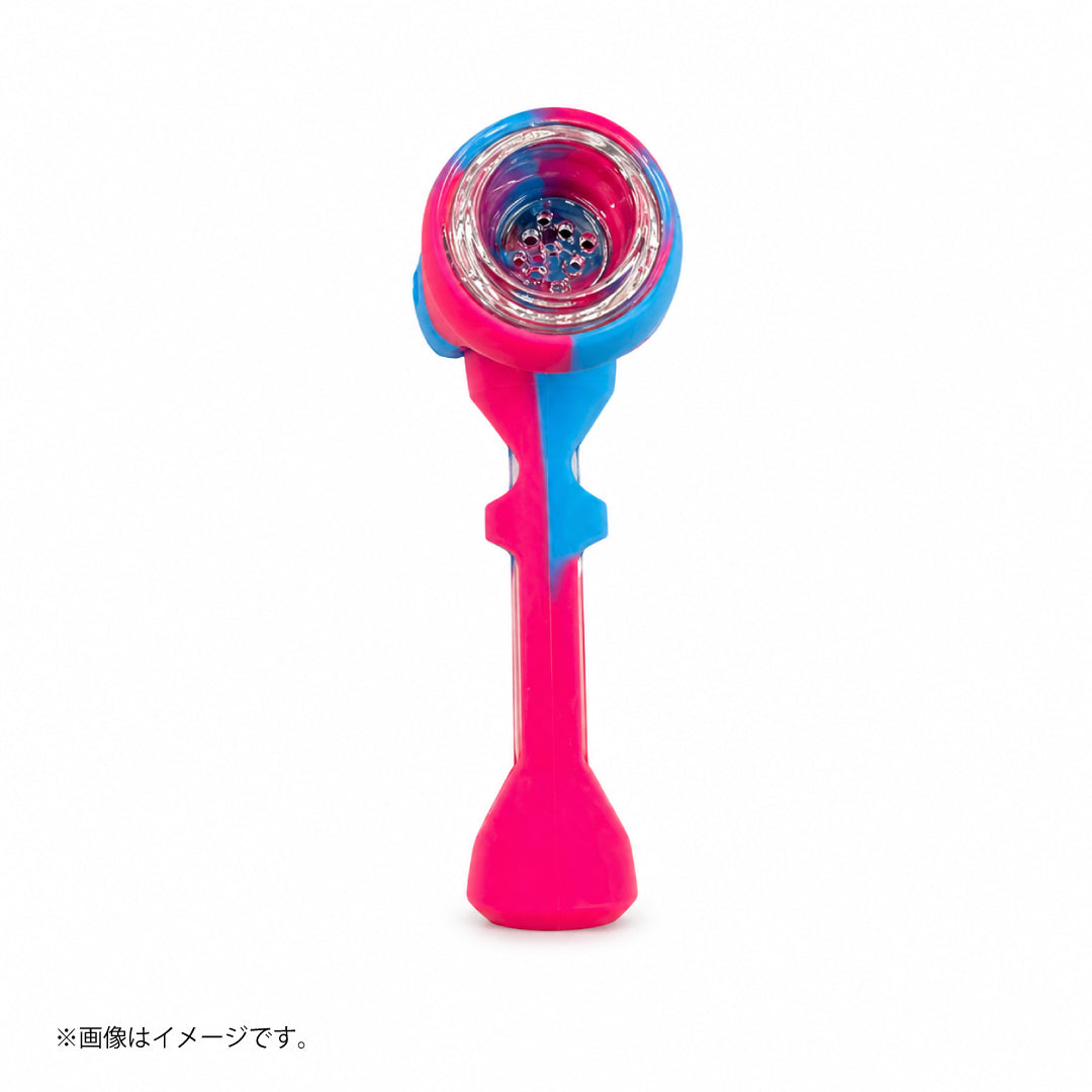 ロングステム シリコンパイプ|ガラススクリーン内蔵 スプーン型 全4色(GYD267)