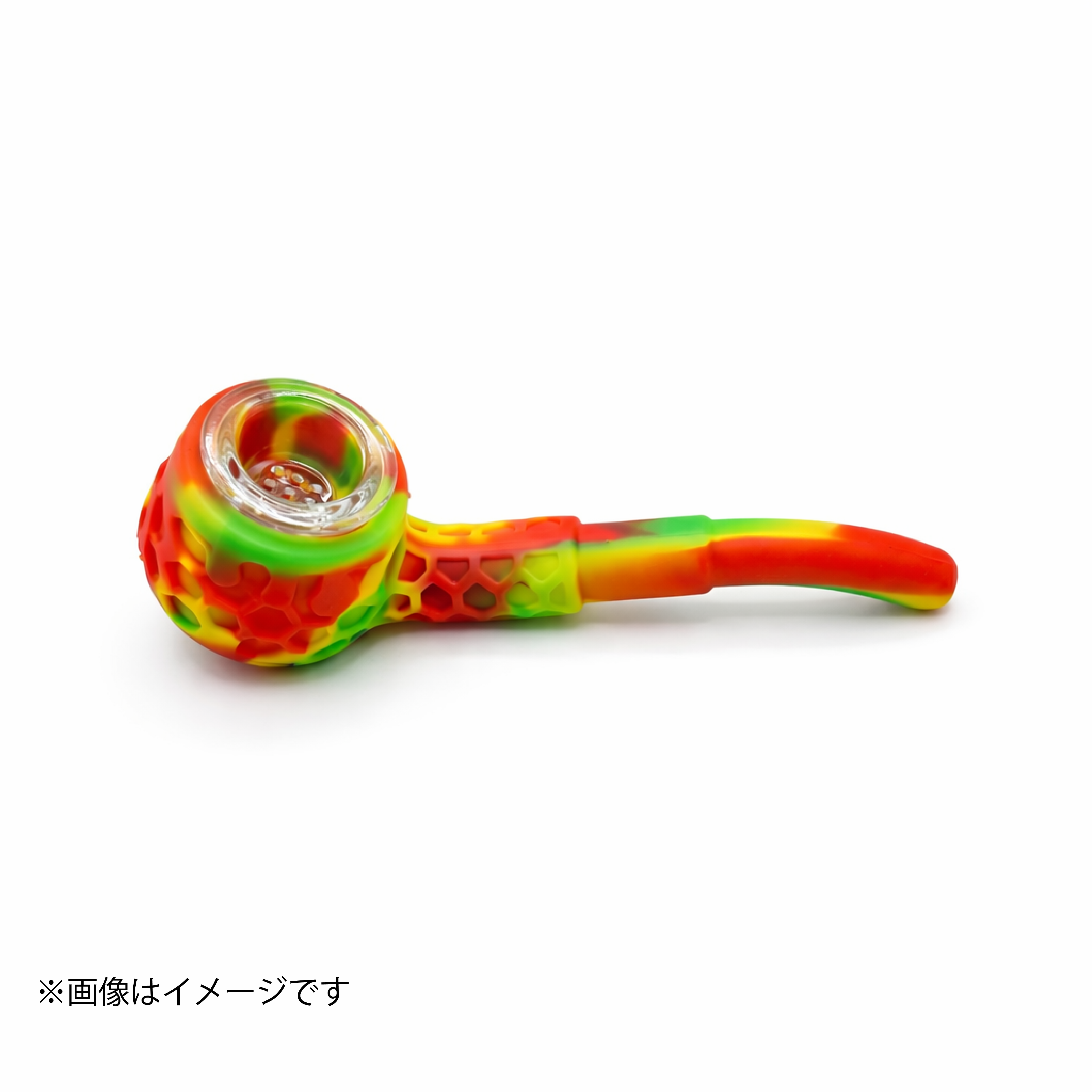 ハニカム シリコンパイプ | ガラスボウル付き | 喫煙具 | ハンドパイプ