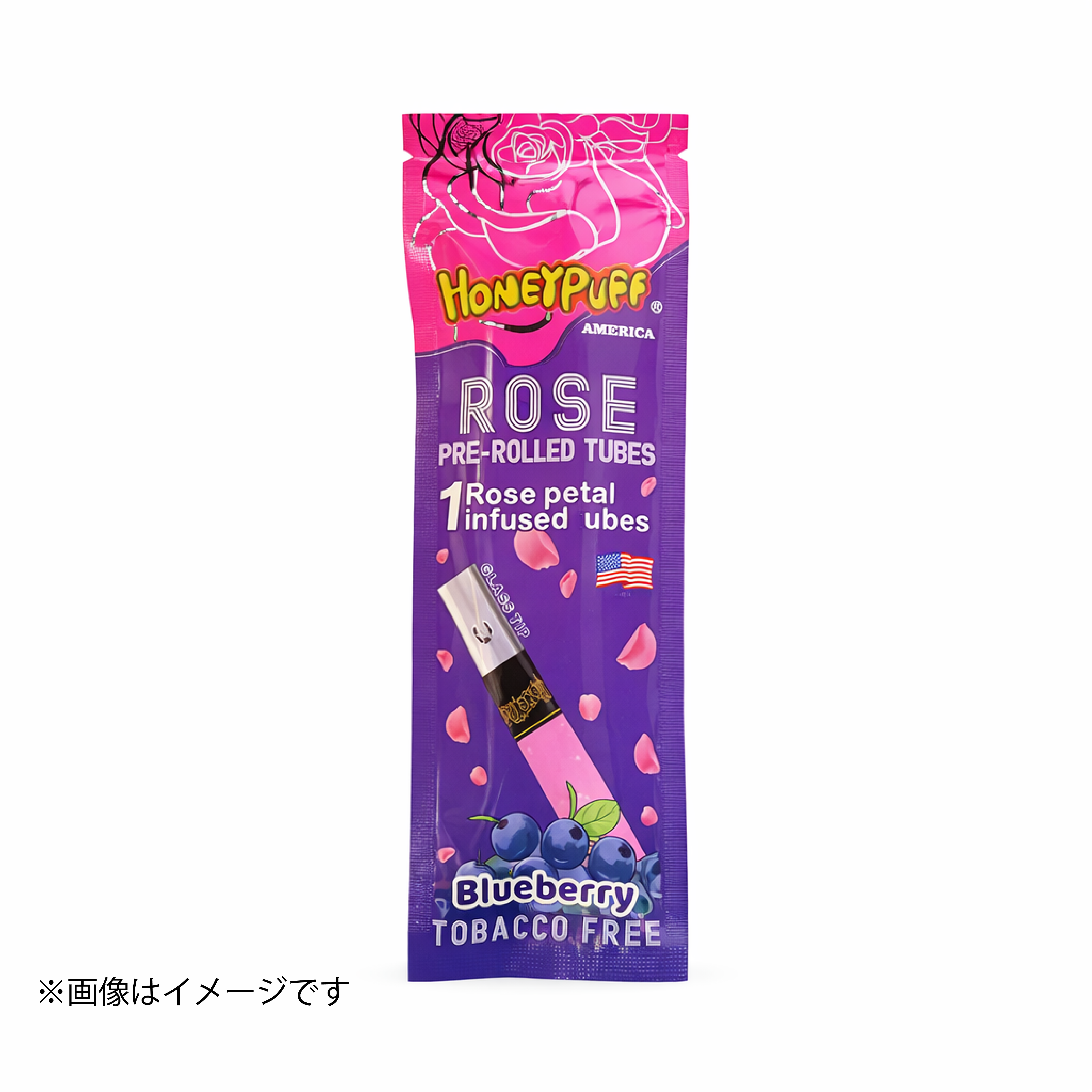 HoneyPuff Rose Pre-Rolled Tubes | ガラスチップ付き ローズ プレロール
