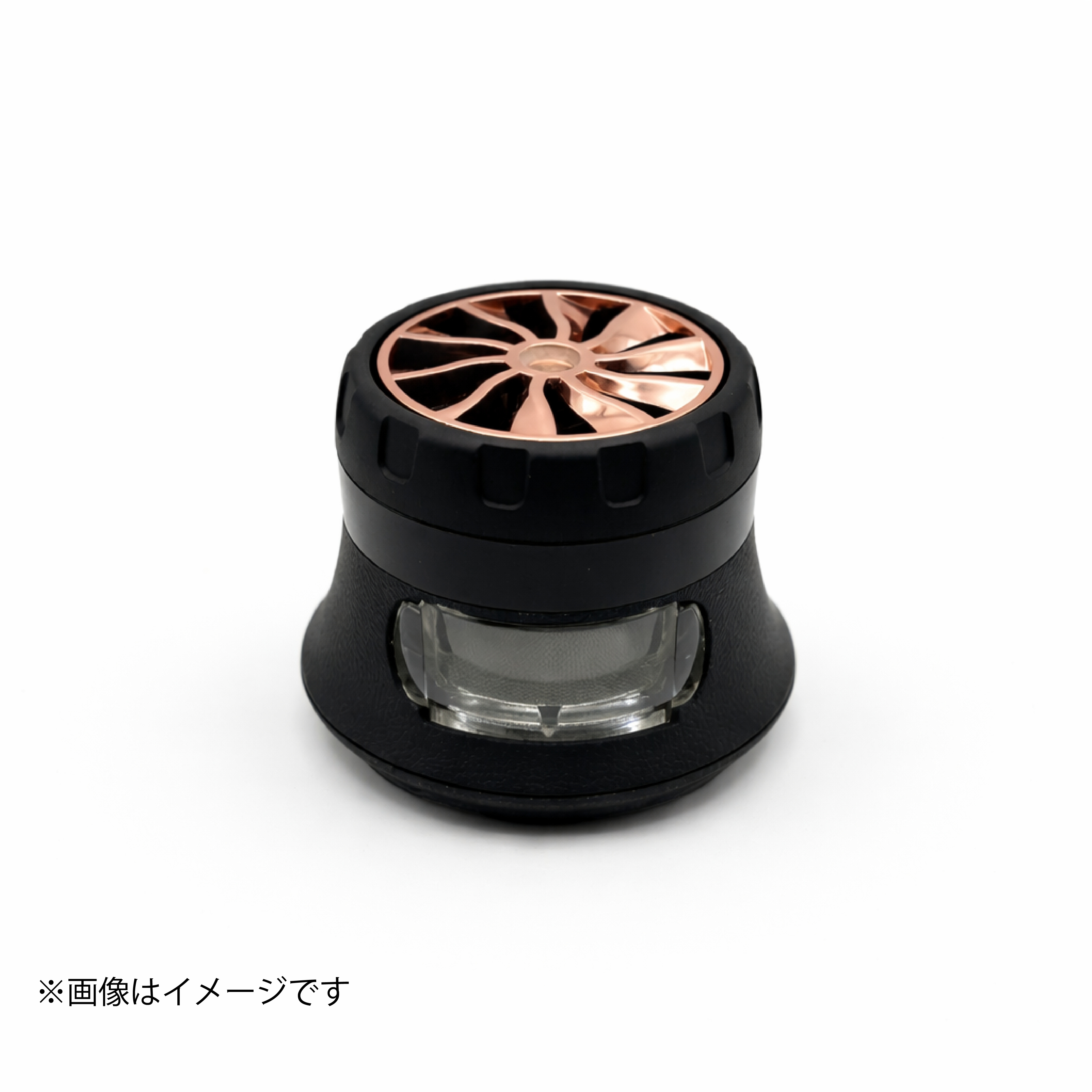 4層式タービンデザイングラインダー｜サイドウィンドウ付き・ローズゴールド×マットブラック