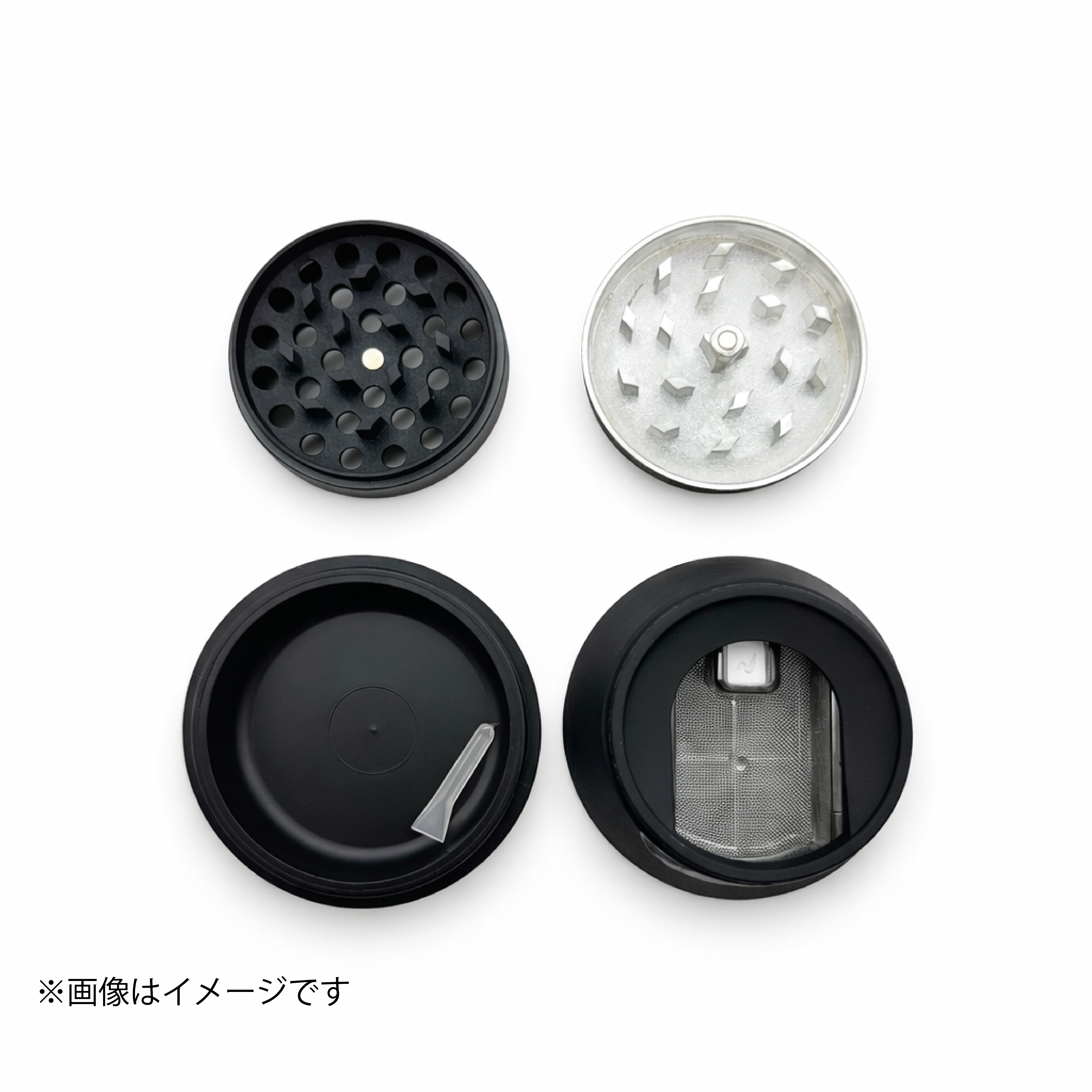 4層式タービンデザイングラインダー｜サイドウィンドウ付き・ローズゴールド×マットブラック