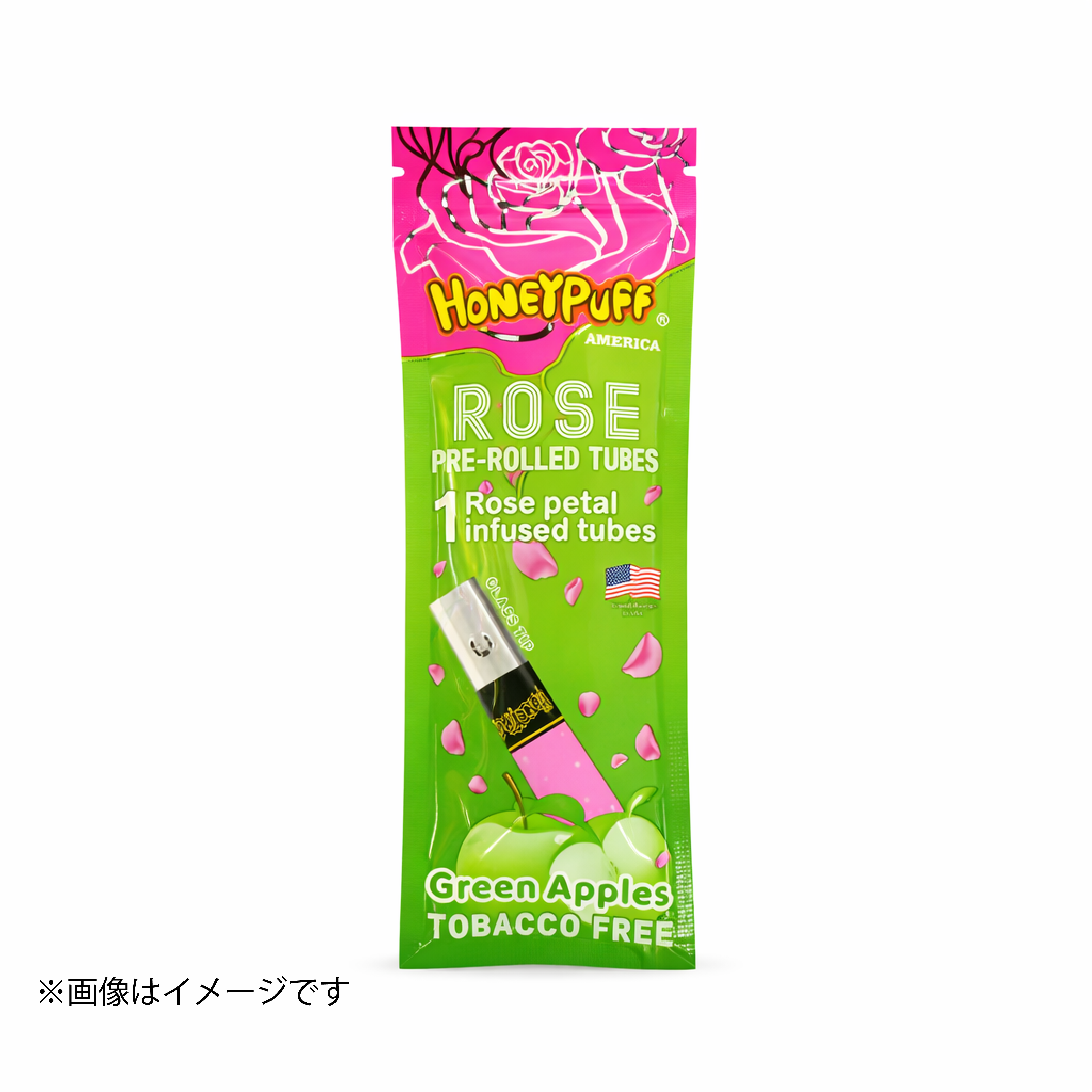 HoneyPuff Rose Pre-Rolled Tubes | ガラスチップ付き ローズ プレロール