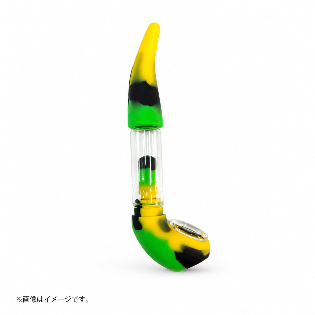 シャーロック型シリコンパイプ｜ガラスチャンバー付き 分解式 全4色（GYD192）