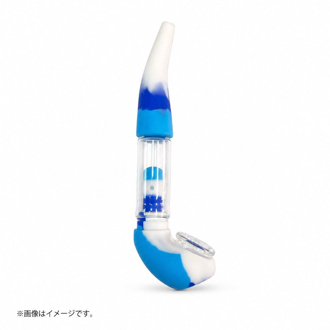 シャーロック型シリコンパイプ｜ガラスチャンバー付き 分解式 全4色（GYD192）