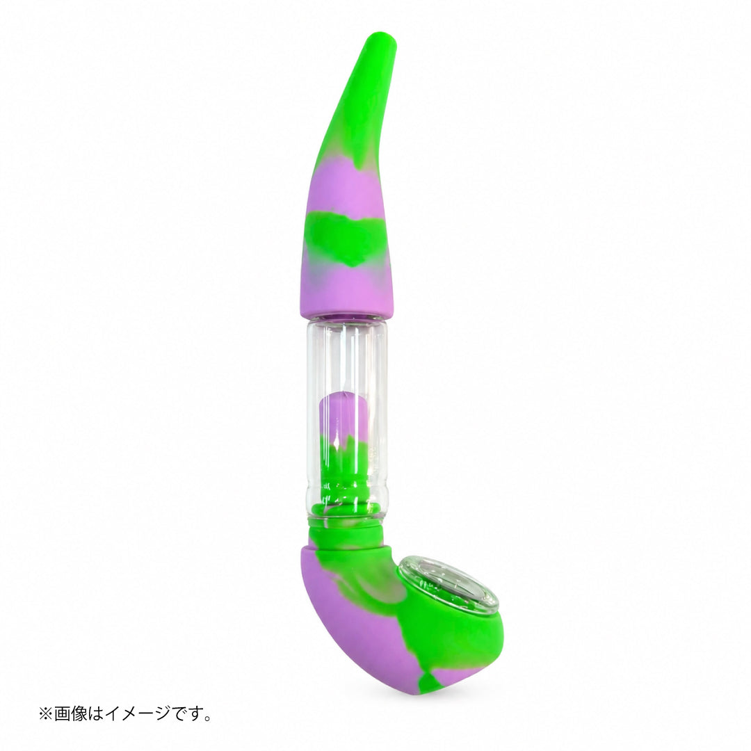 シャーロック型シリコンパイプ｜ガラスチャンバー付き 分解式 全4色（GYD192）