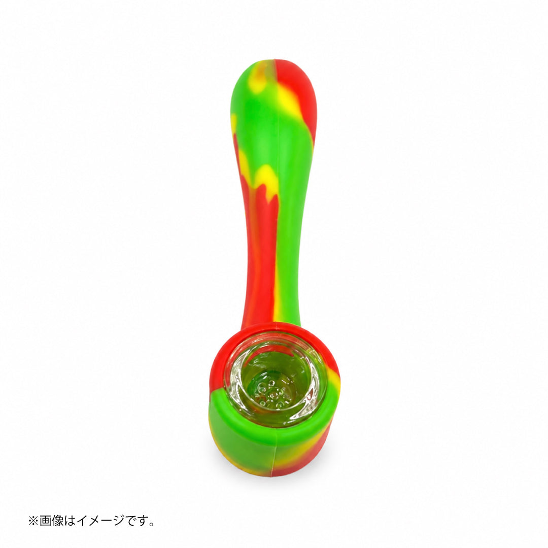 ボウリングピン型シリコンパイプ｜ガラススクリーン内蔵 スリムスプーン 全4色（GYD255）