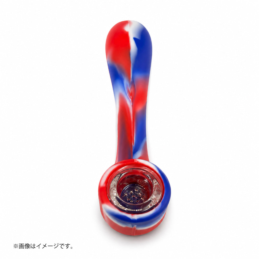 ボウリングピン型シリコンパイプ｜ガラススクリーン内蔵 スリムスプーン 全4色（GYD255）
