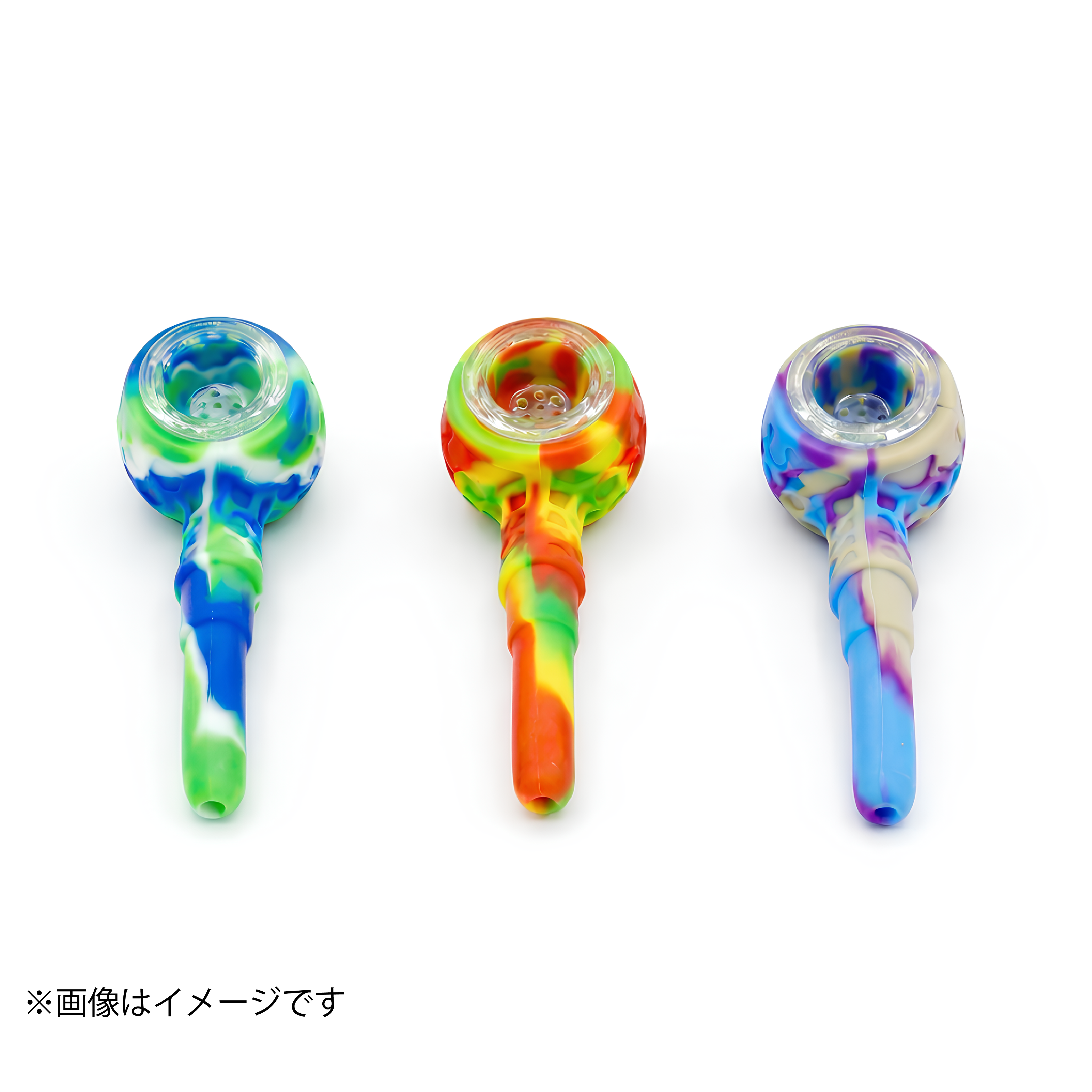 ハニカム シリコンパイプ | ガラスボウル付き | 喫煙具 | ハンドパイプ