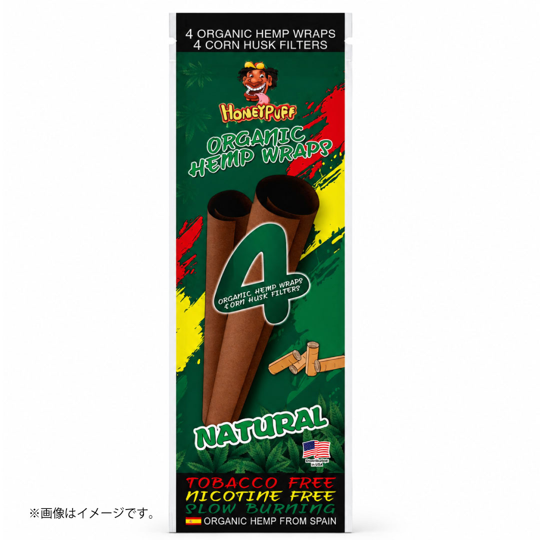 HoneyPuff オーガニックヘンプラップ ナチュラル｜タバコ・ニコチンフリーのブランツ（4枚＋フィルター4個入り）