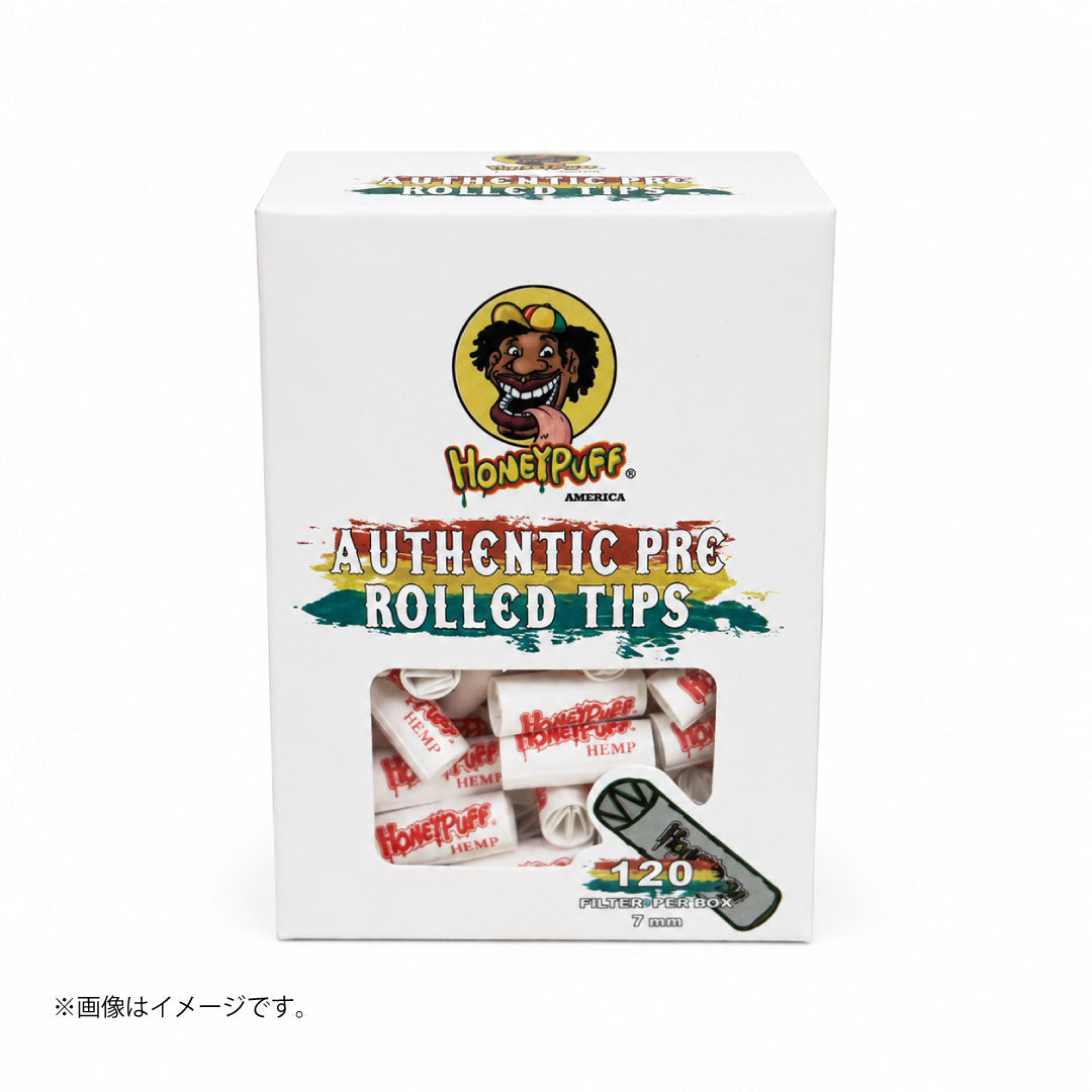 HoneyPuff Authentic プリロールチップス 120個入｜7mm ナチュラル／ホワイト／ピンク 巻紙用フィルター