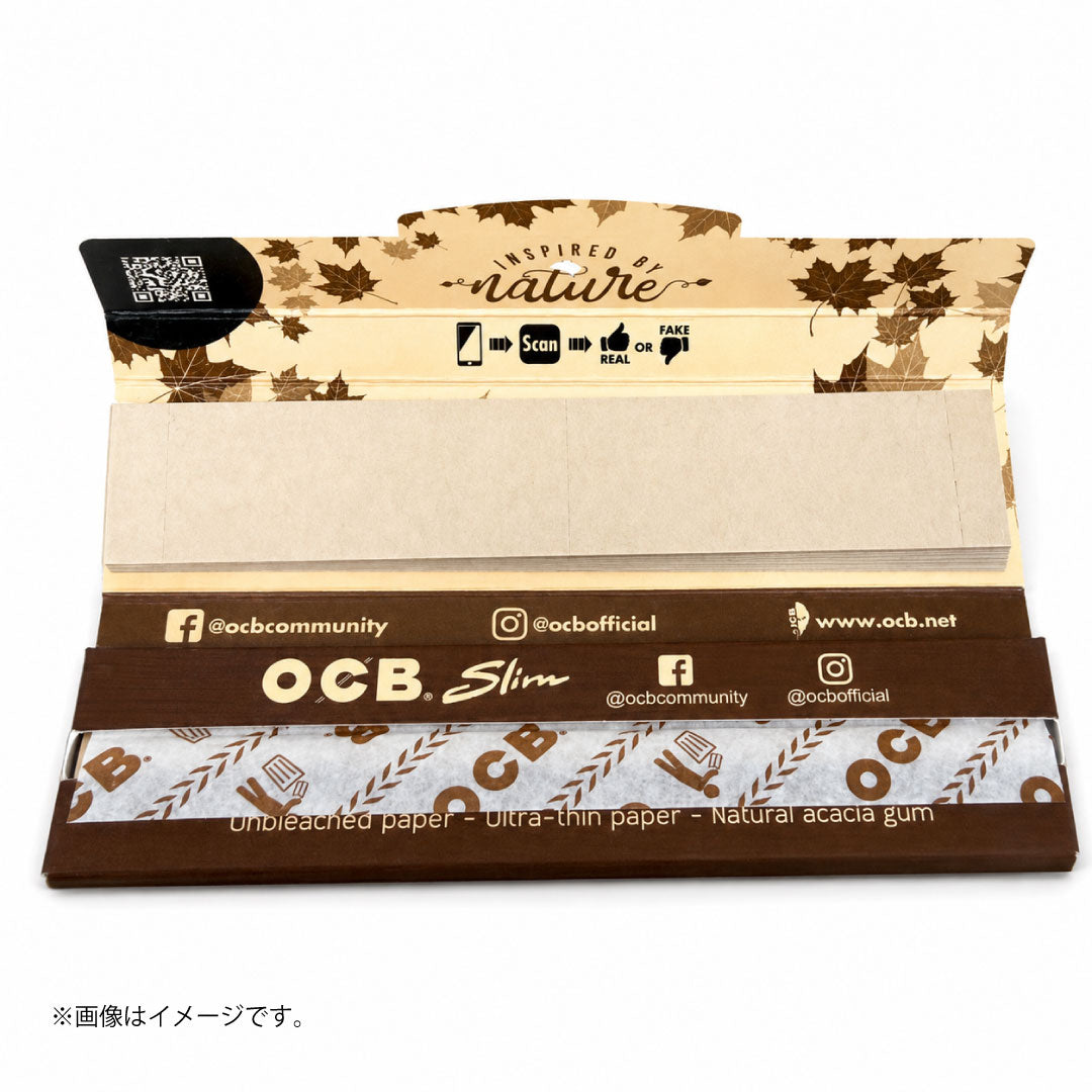 OCB Virgin Slim +Tips｜無添加ペーパー×チップセット 32枚+32個入り｜単品/32パック入りBOX選択可