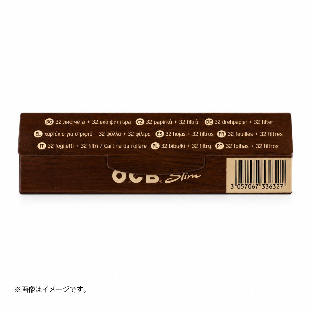 OCB Virgin Slim +Tips｜無添加ペーパー×チップセット 32枚+32個入り｜単品/32パック入りBOX選択可