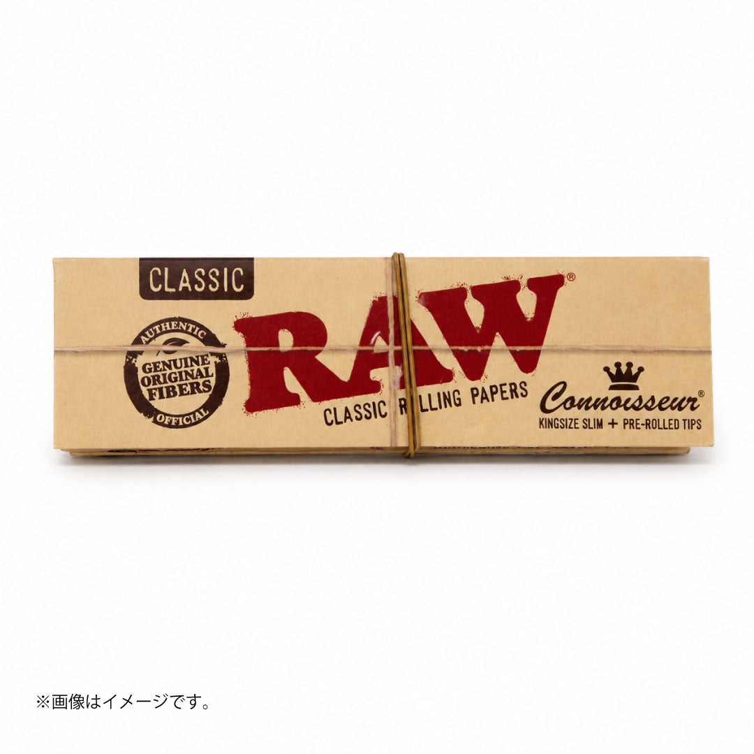 RAW コニサー キングサイズスリム｜ペーパー＋プリロールチップ一体型 無漂白（ロウ)