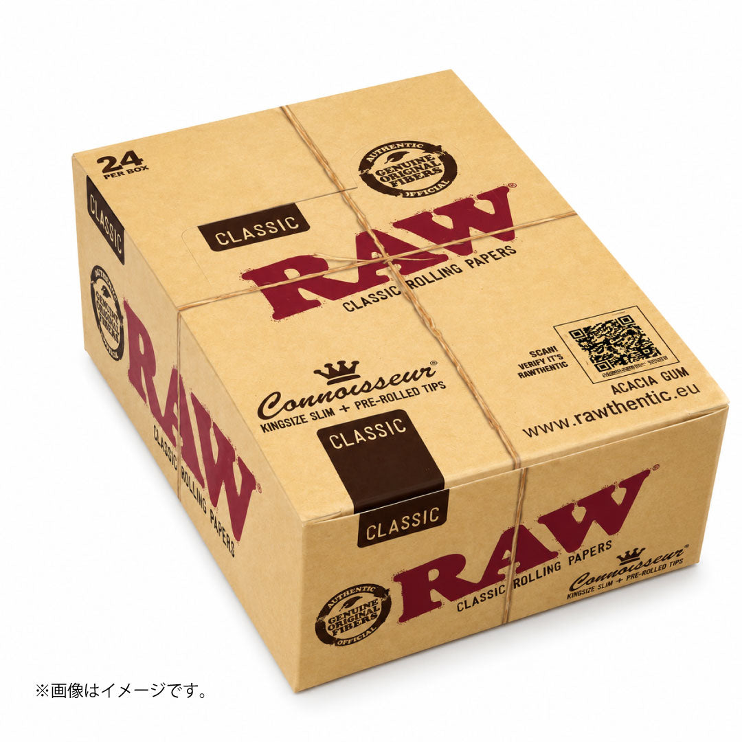 RAW コニサー キングサイズスリム｜ペーパー＋プリロールチップ一体型 無漂白（ロウ)