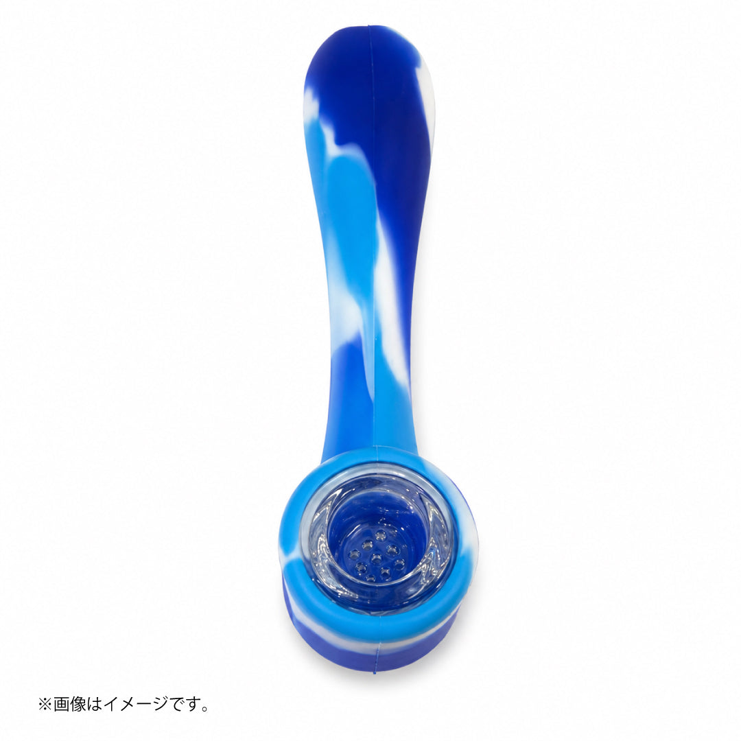 ボウリングピン型シリコンパイプ｜ガラススクリーン内蔵 スリムスプーン 全4色（GYD255）