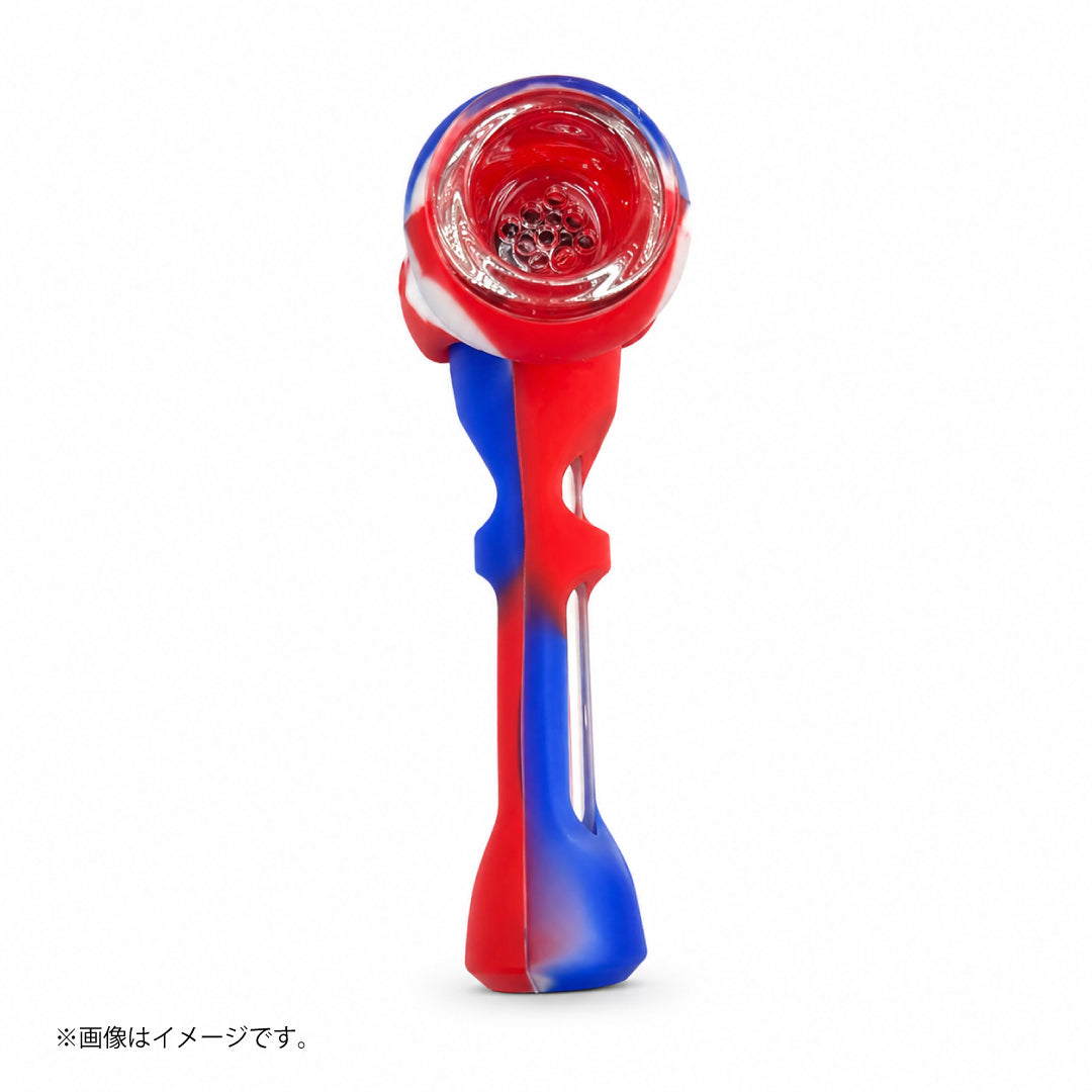 ロングステム シリコンパイプ｜ガラススクリーン内蔵 スプーン型 全4色（GYD267）